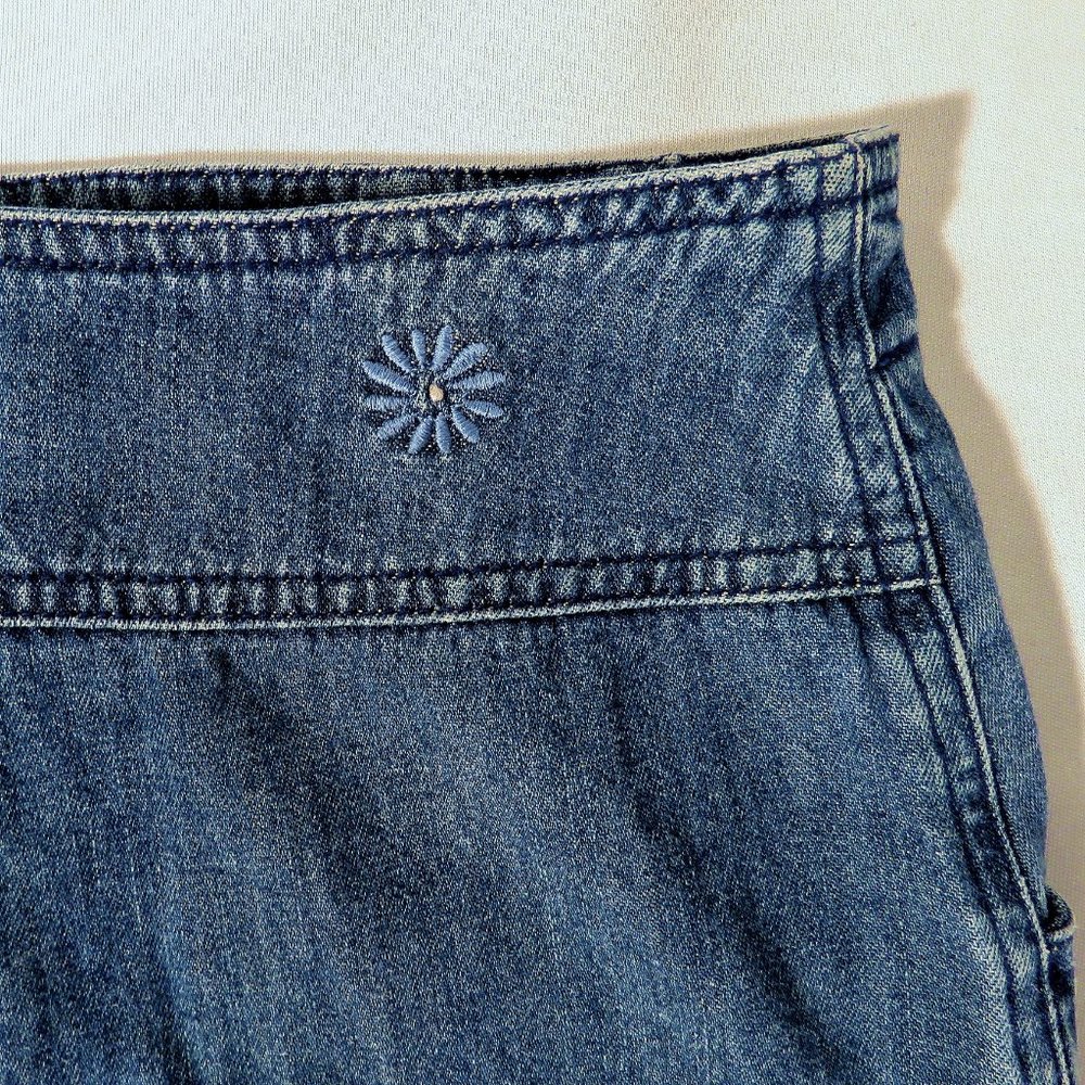Vintage WOOLRICH Size 8 Denim A-Line Skirt Zip Button Front with Pockets - Picture 3 of 4